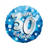 Blue Sparkle 30th Birthday Balloon